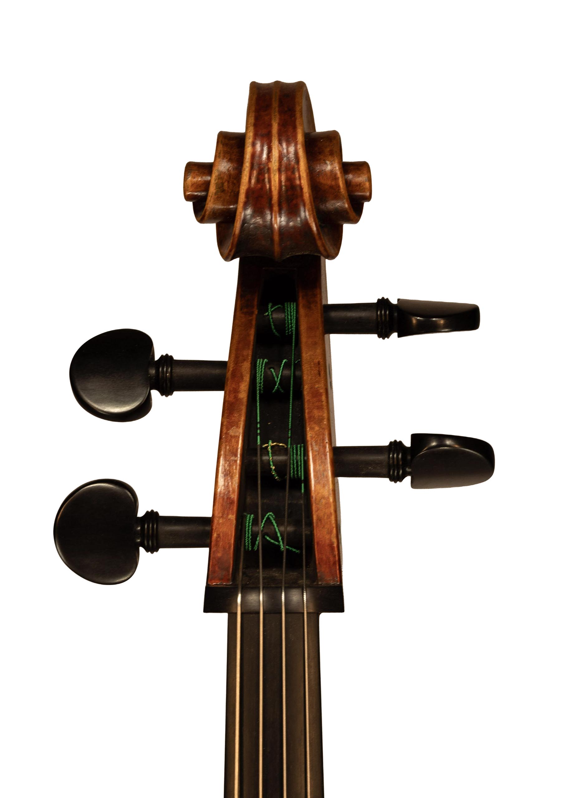 Cello, modelled after a cello by D. Montagnana. Ian McWilliams, 2026. Crawford Instruments