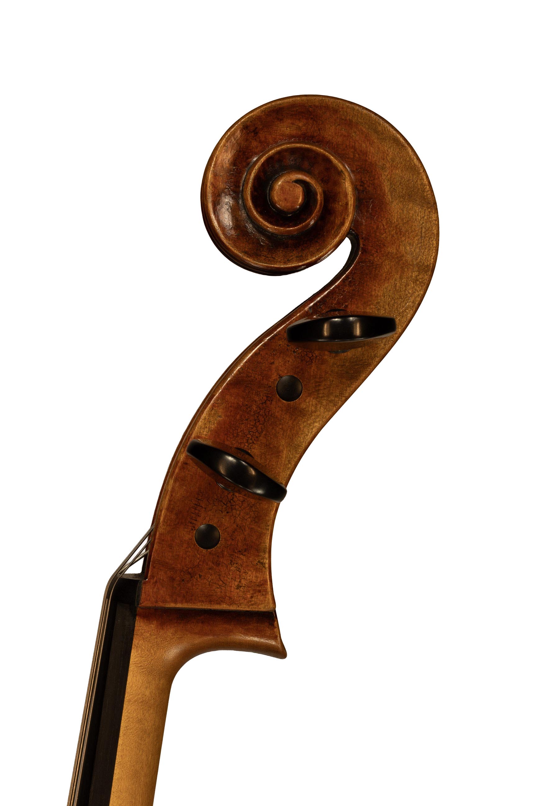 Cello, modelled after a cello by D. Montagnana. Ian McWilliams, 2026. Crawford Instruments