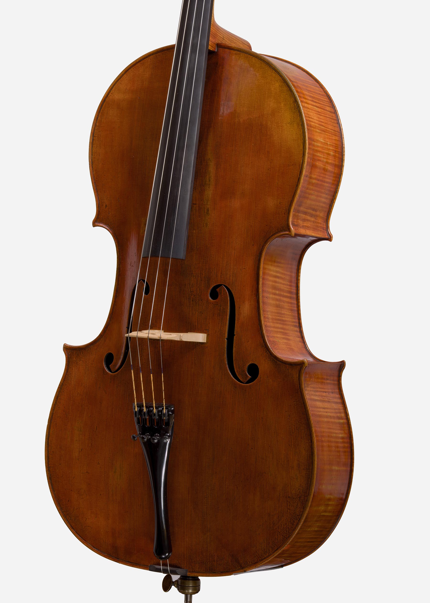 Cello, modelled after a cello by Giovanni Battista Guadagnini. Ian McWilliams, 2026. Crawford Instruments