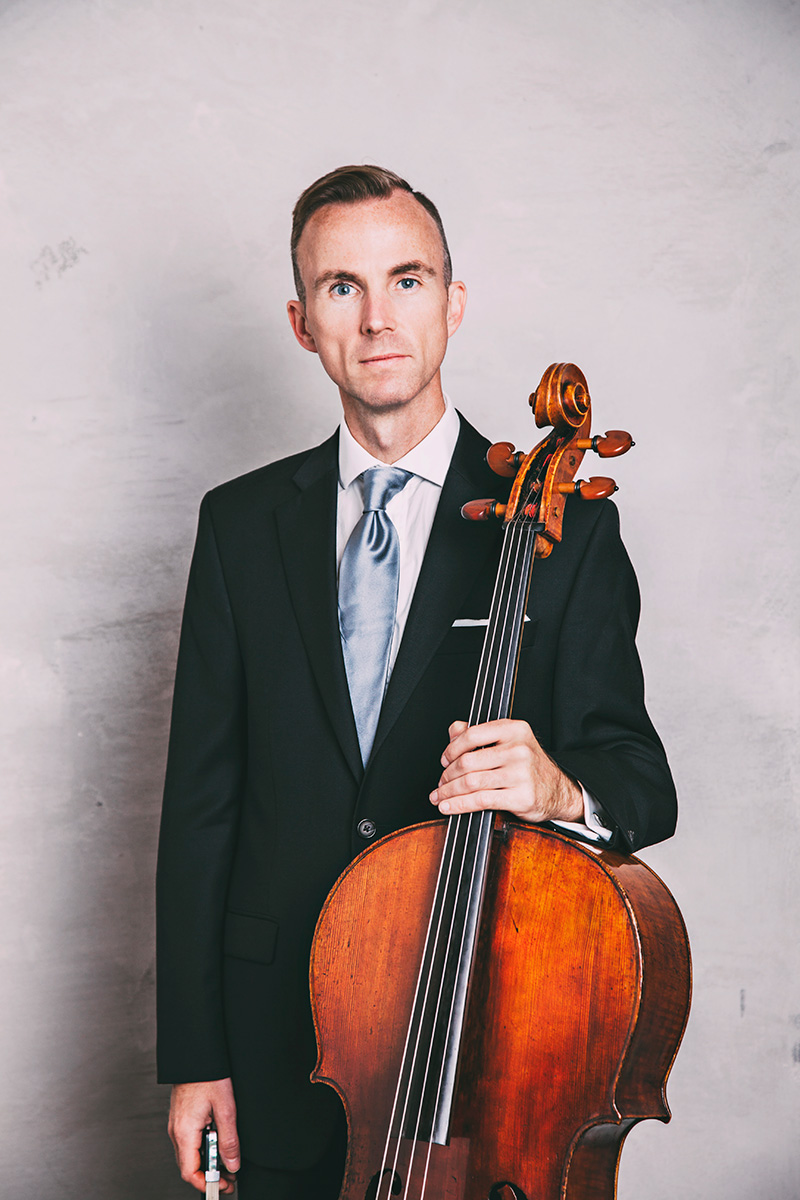 Joseph Elworthy and his new Crawford Instruments Cello. President & CEO. Vancouver Academy of Music 
